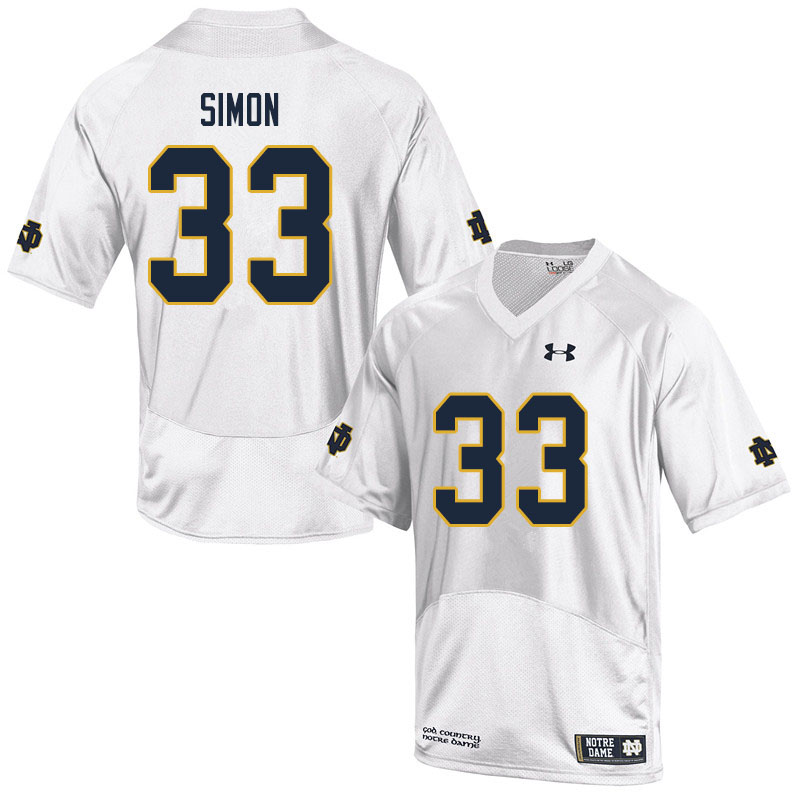 Men #33 Shayne Simon Notre Dame Fighting Irish College Football Jerseys Sale-White